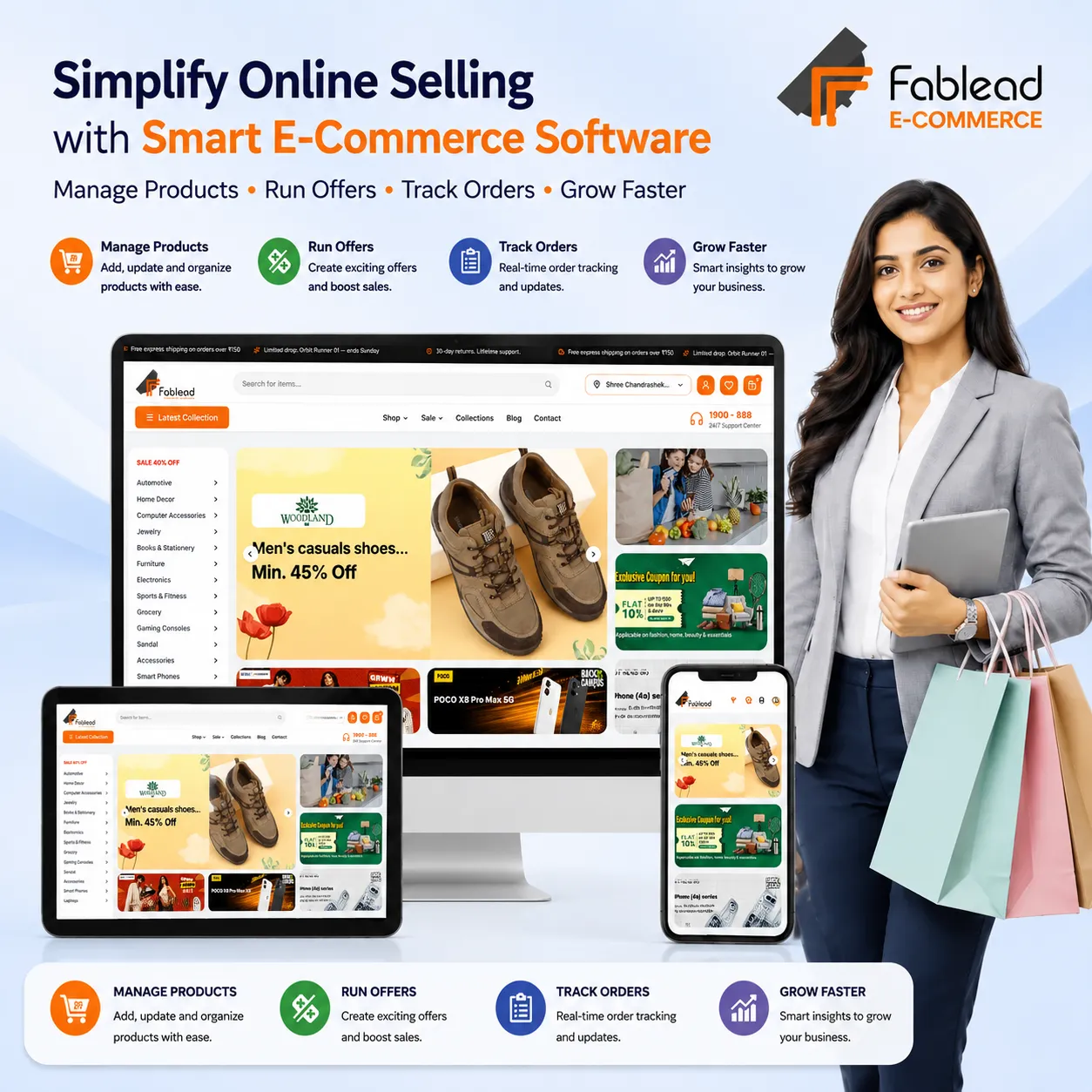 Fablead Technolabs ecommerce management dashboard