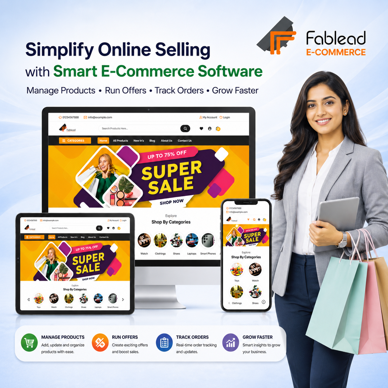 Fablead Technolabs ecommerce management dashboard