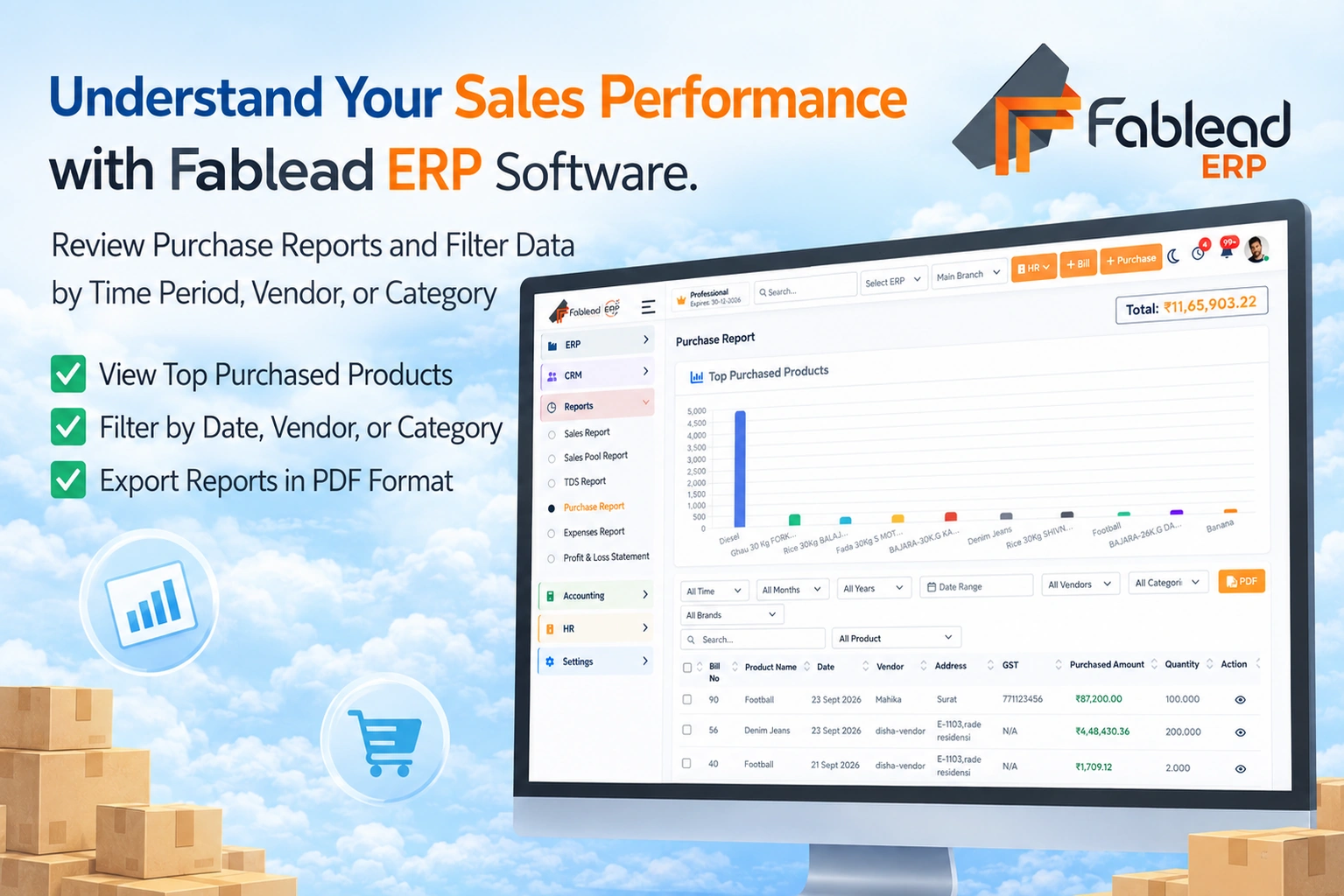 Fablead Technolabs quick and easy purchase entry