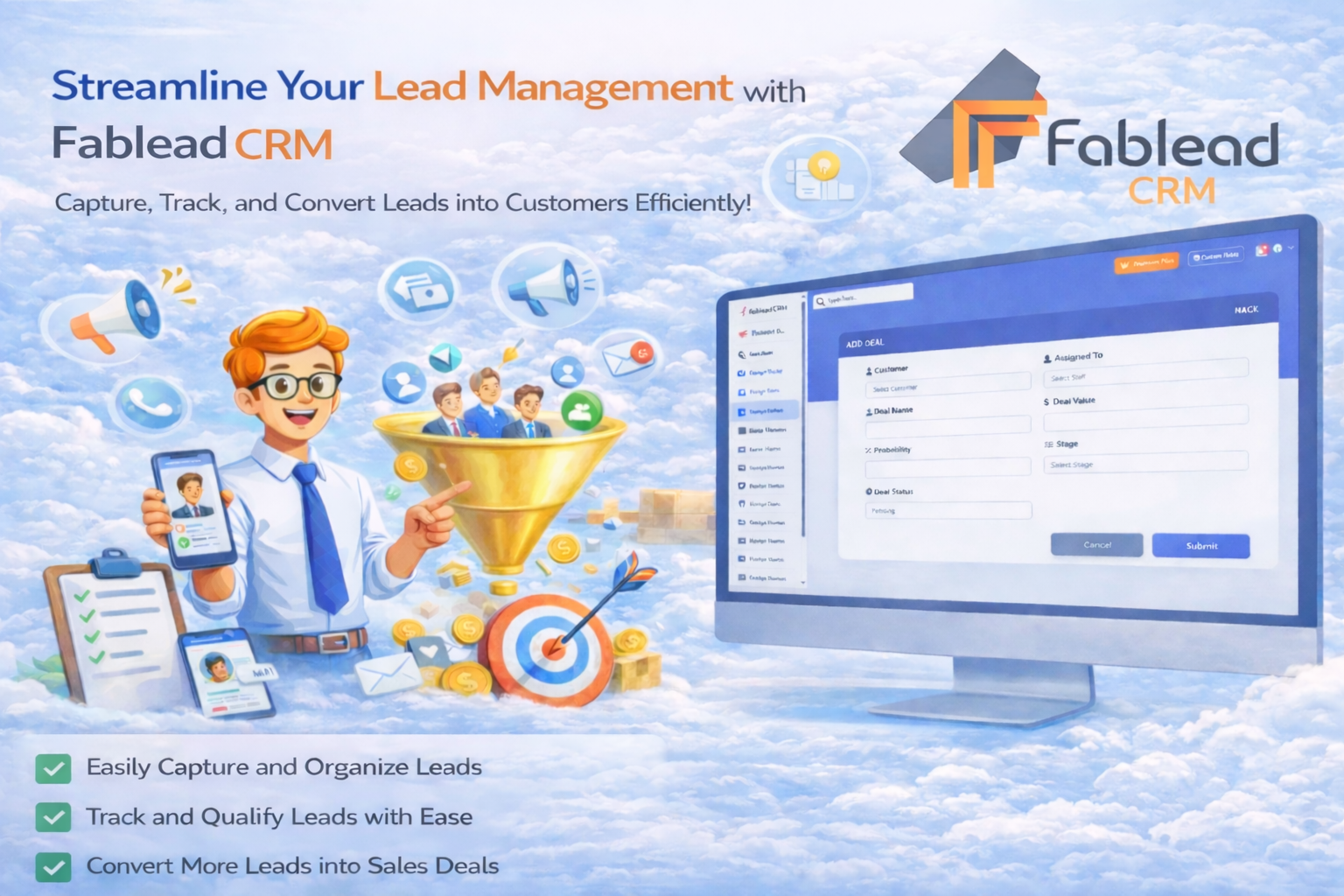 Fablead Technolabs CRM lead management dashboard