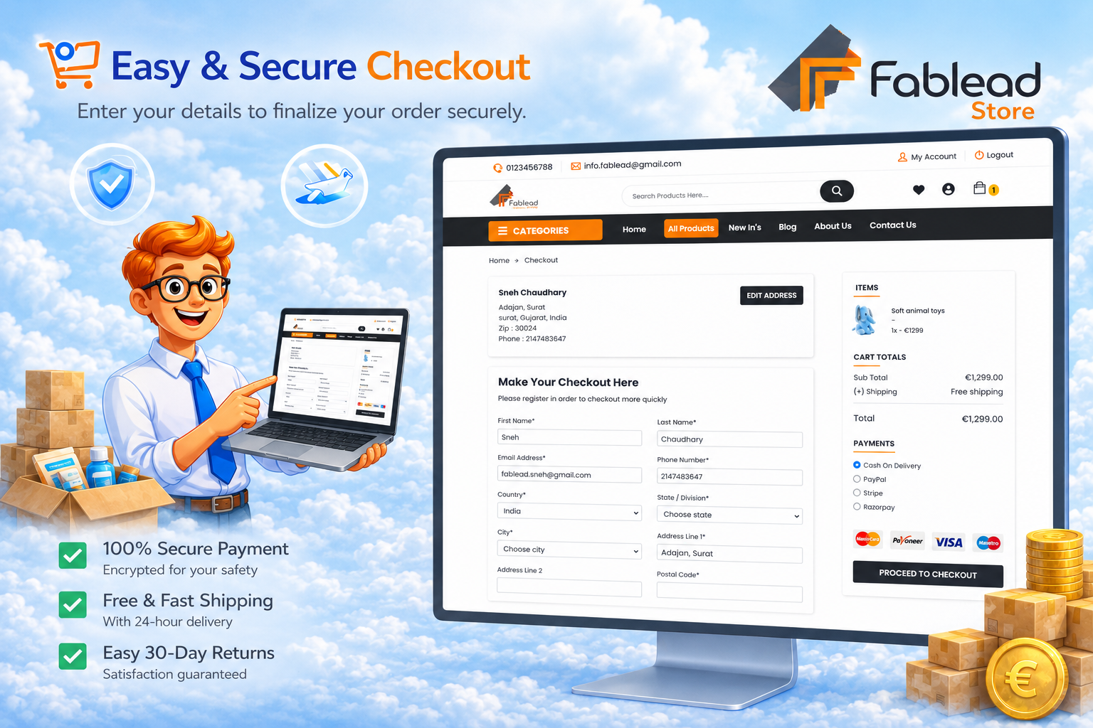 Fablead Technolabs ecommerce checkout page