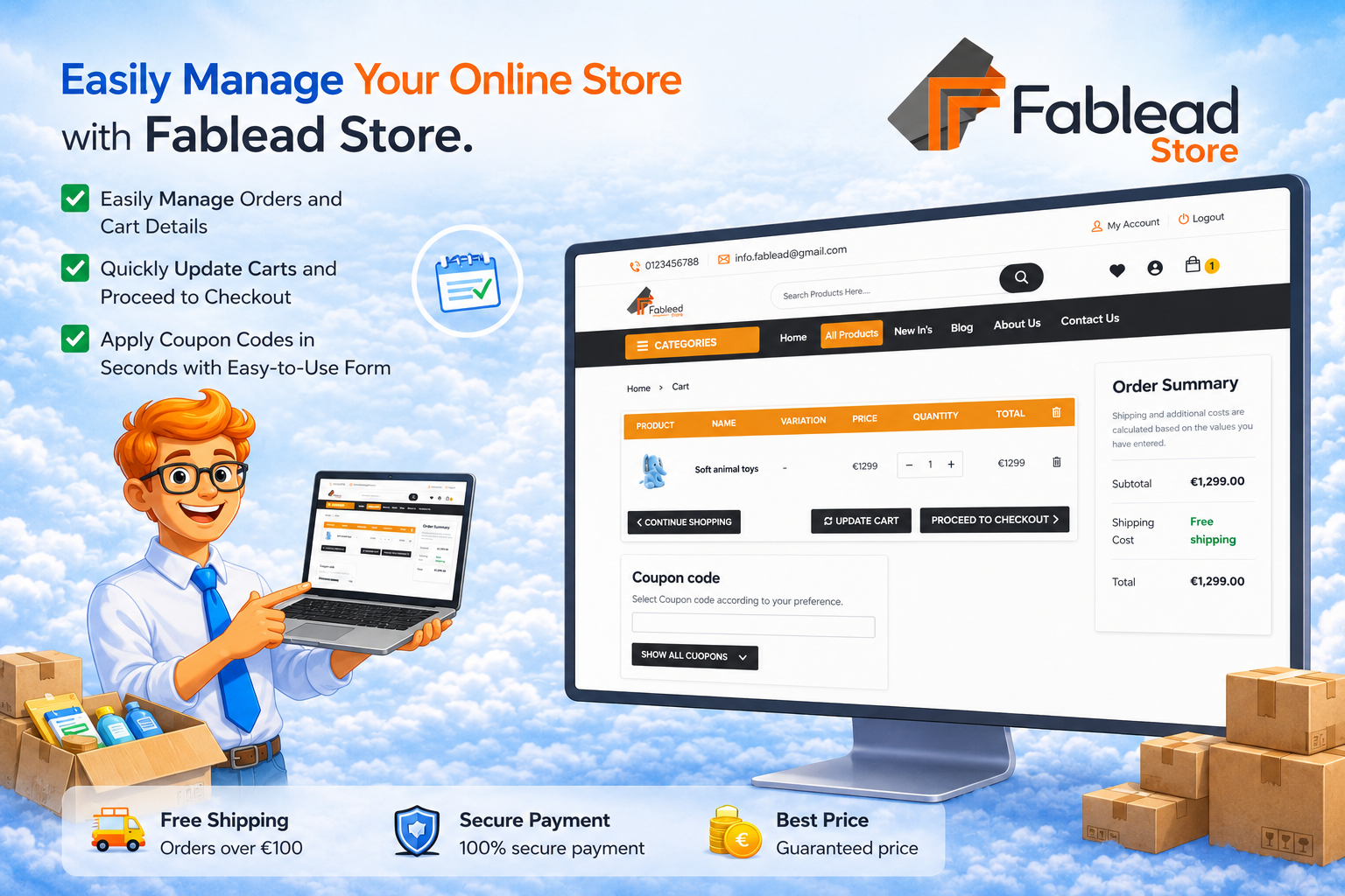 Fablead Technolabs ecommerce shopping cart page