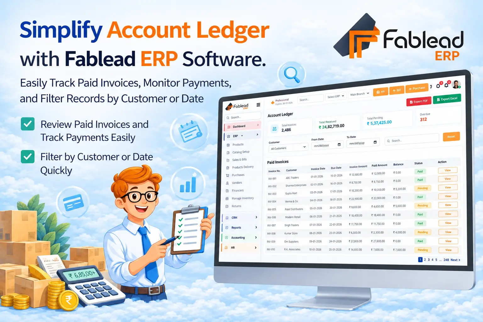 Fablead Technolabs detailed account ledger tracking