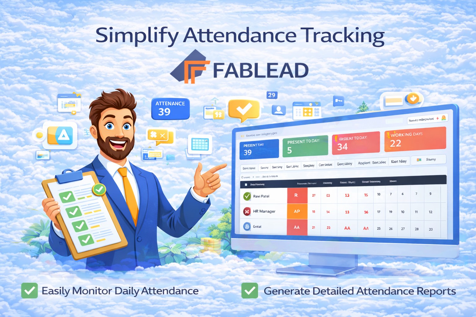 Fablead Technolabs HRMS leave management page