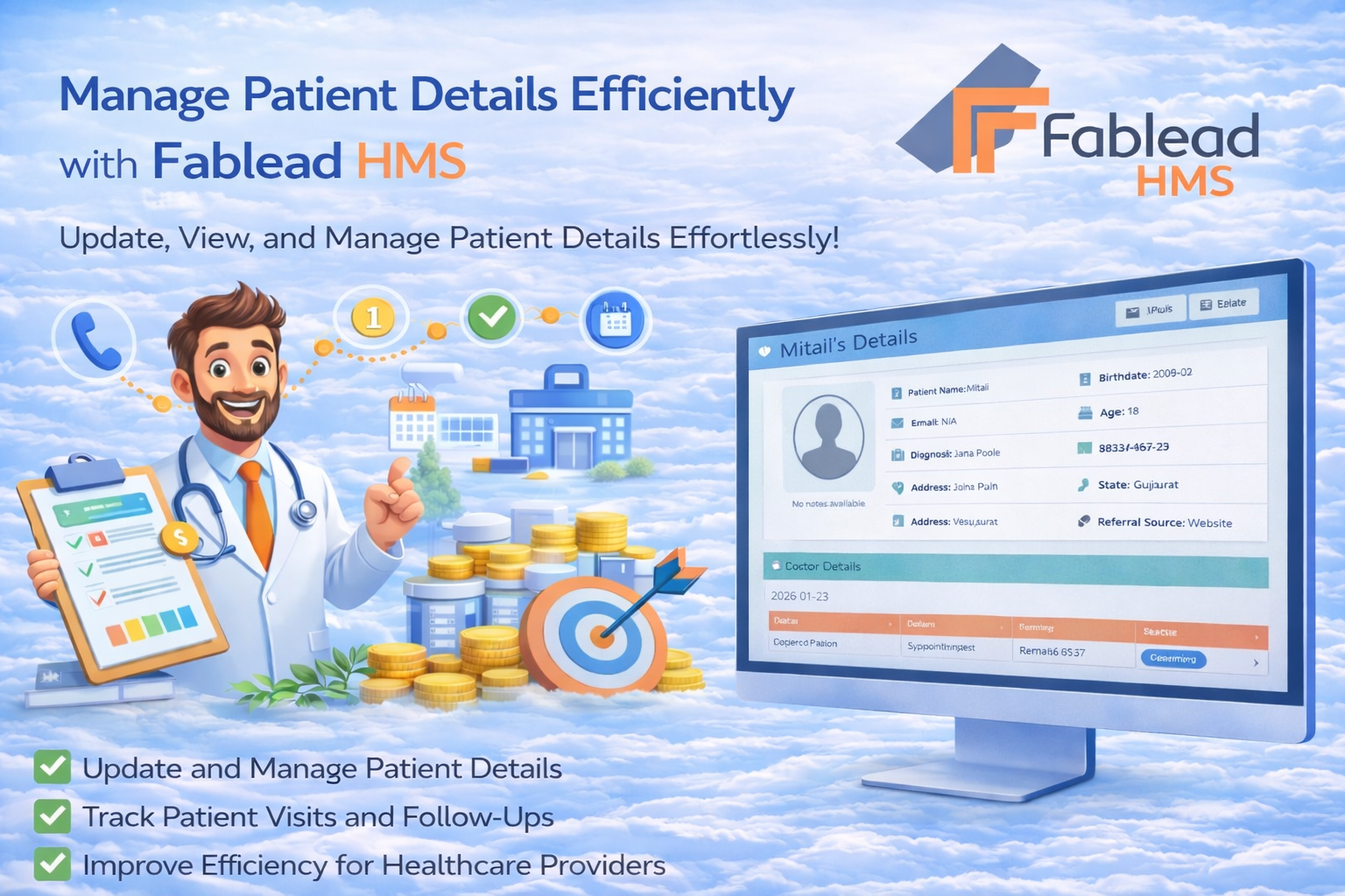 Fablead Technolabs patient detail management page