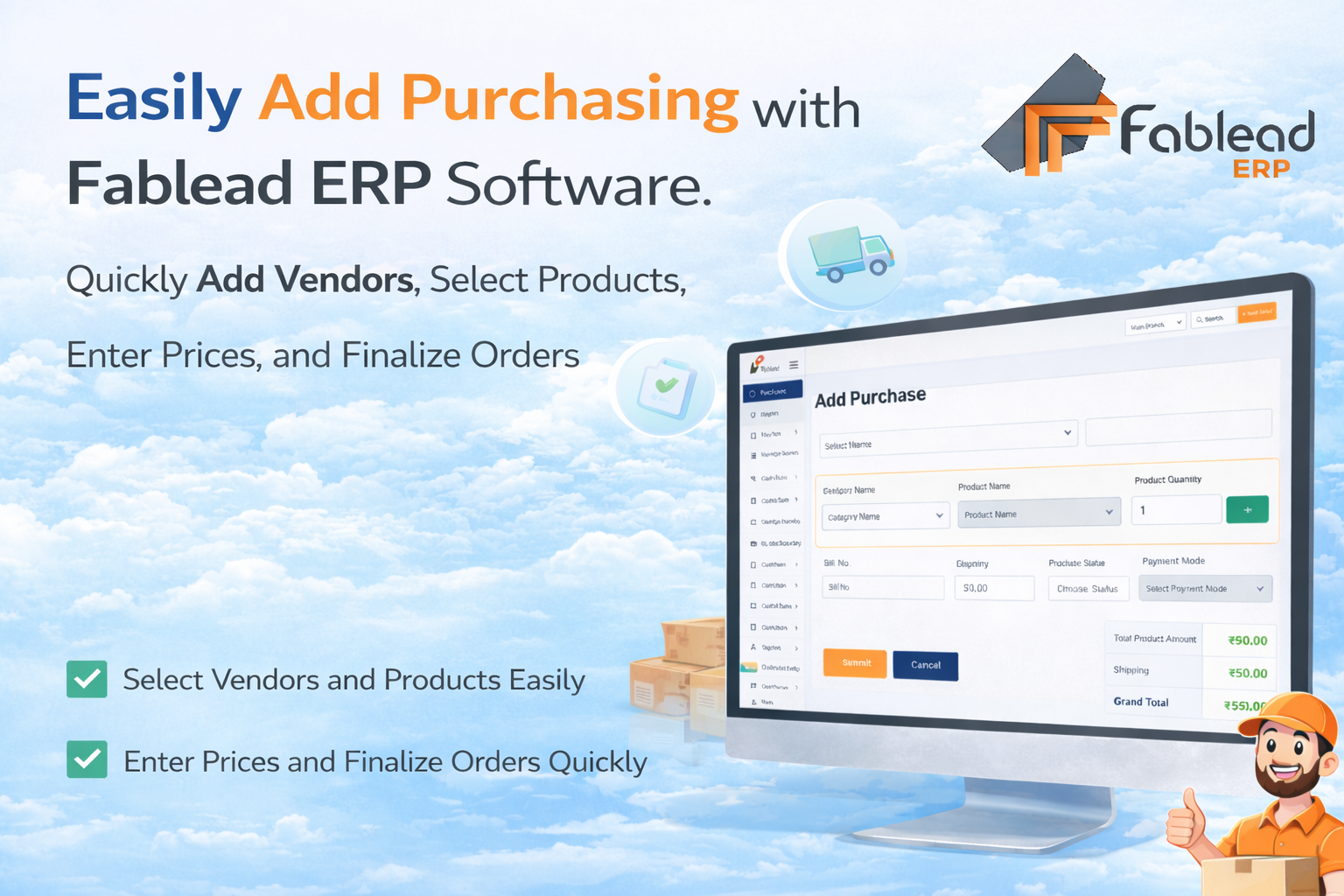 Fablead Technolabs purchase order management