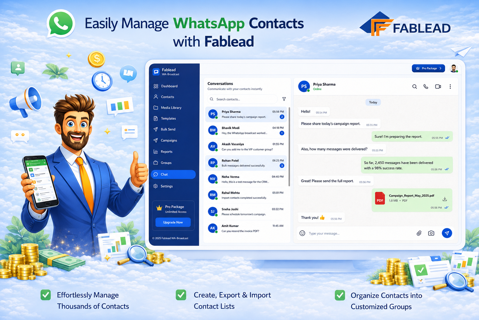 Fablead Technolabs WhatsApp real-time chat feature