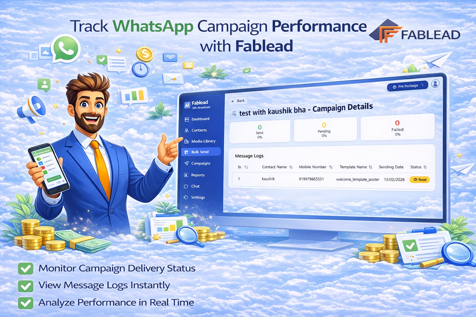 Fablead Technolabs WhatsApp bulk messaging feature