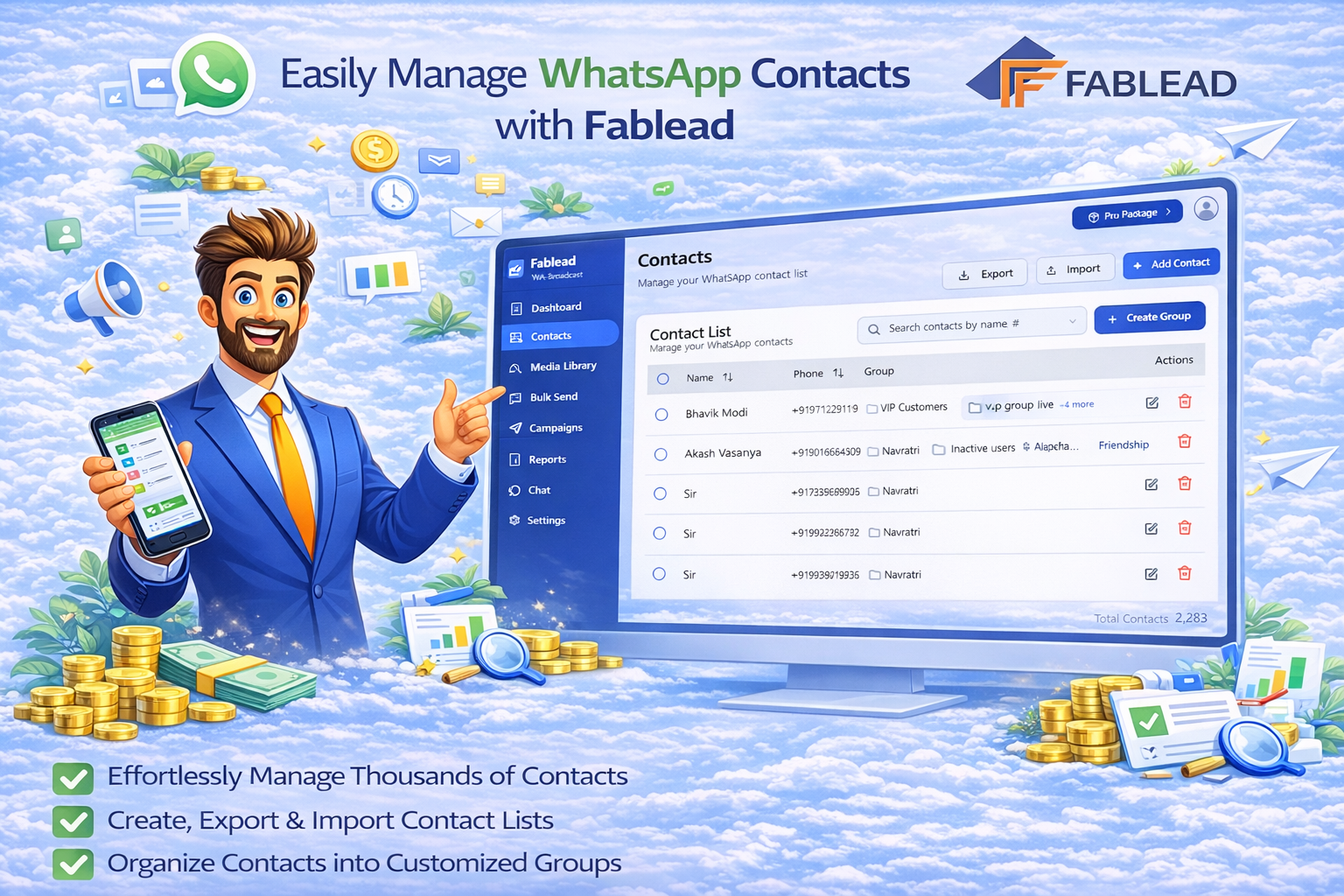 Fablead Technolabs WhatsApp contact management feature